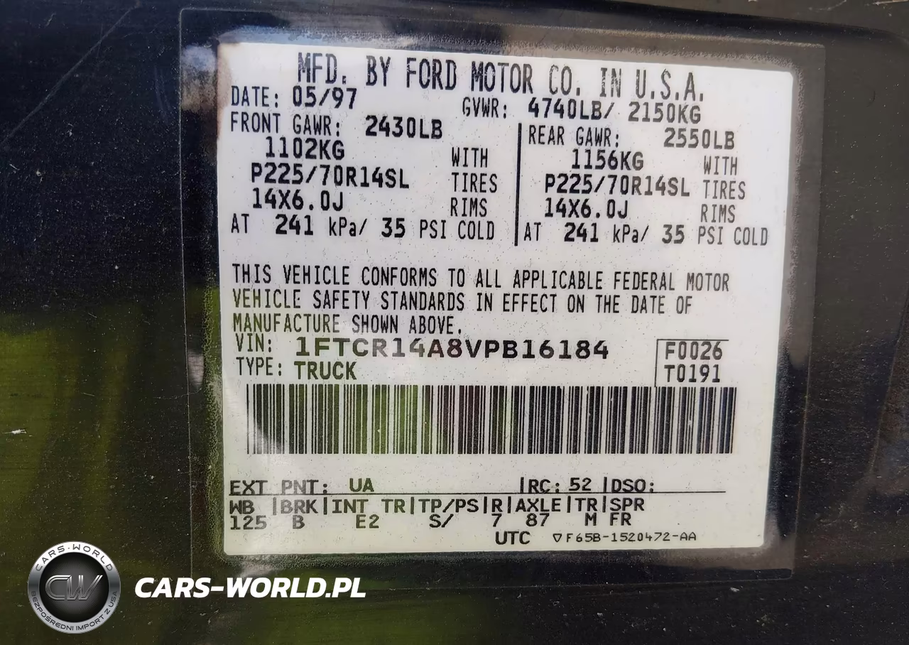 1997 Ford Ranger Xl-Xlt VIN:1FTCR14A8VPB16184 - 9