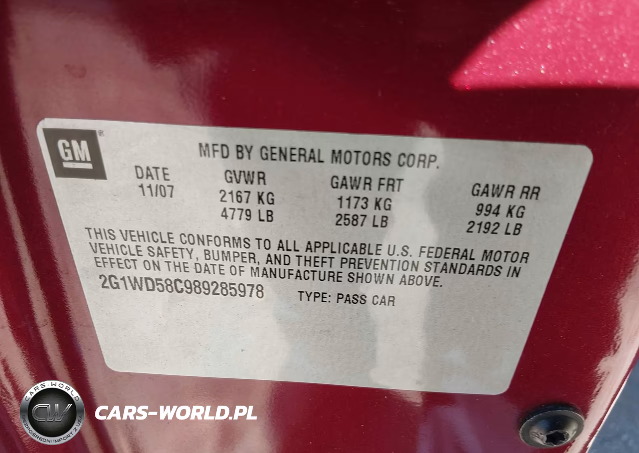 2008 Chevrolet Impala Ss VIN:2G1WD58C989285978 - 9