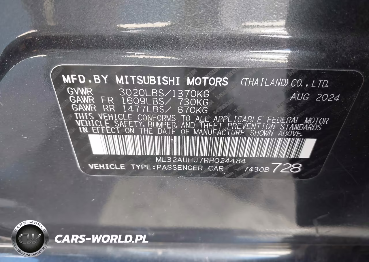 2024 Mitsubishi Mirage Es-Le VIN:ML32AUHJ7RH024484 - 9
