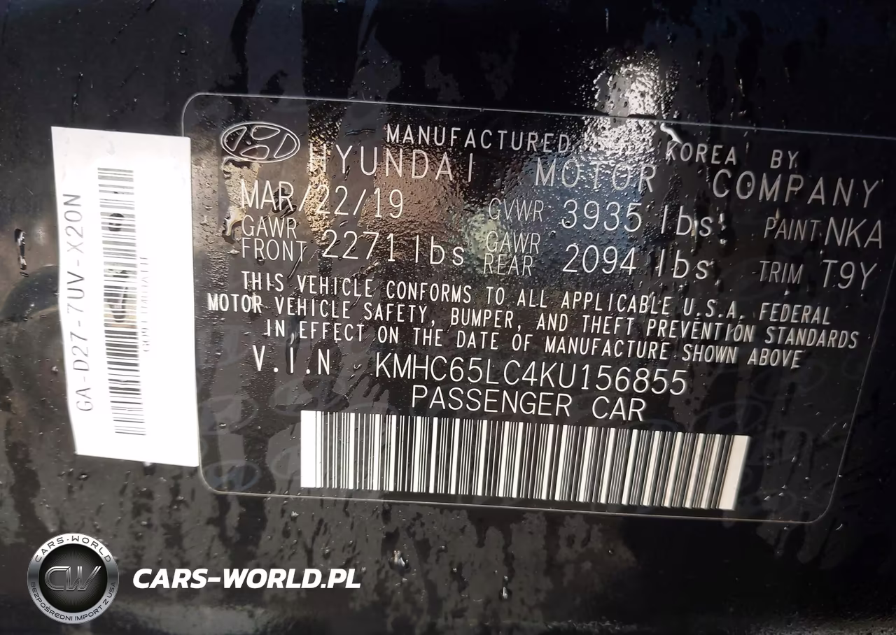 2019 Hyundai Ioniq Hybrid Blue VIN:KMHC65LC4KU156855 - 9