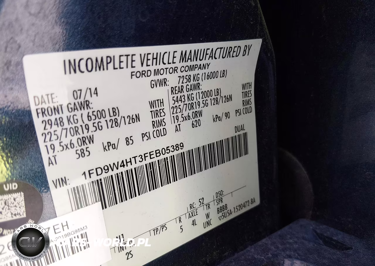 2015 Ford F-450 Chassis Xl VIN:1FD9W4HT3FEB05389 - 9
