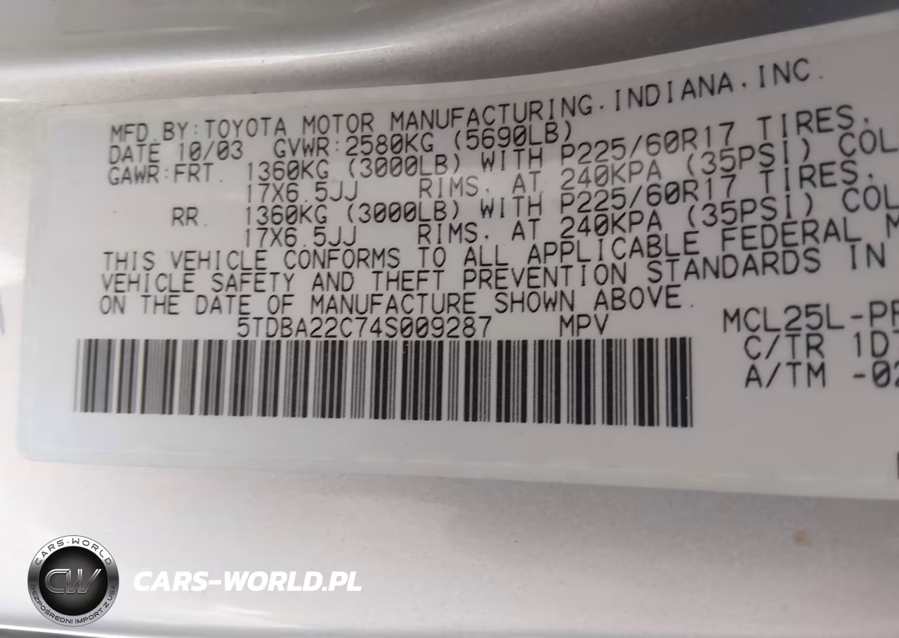 2004 Toyota Sienna Xle Limited VIN:5TDBA22C74S009287 - 9