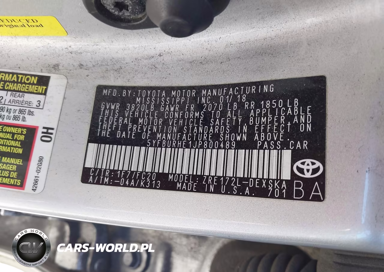 2018 Toyota Corolla Se VIN:5YFBURHE1JP800489 - 9