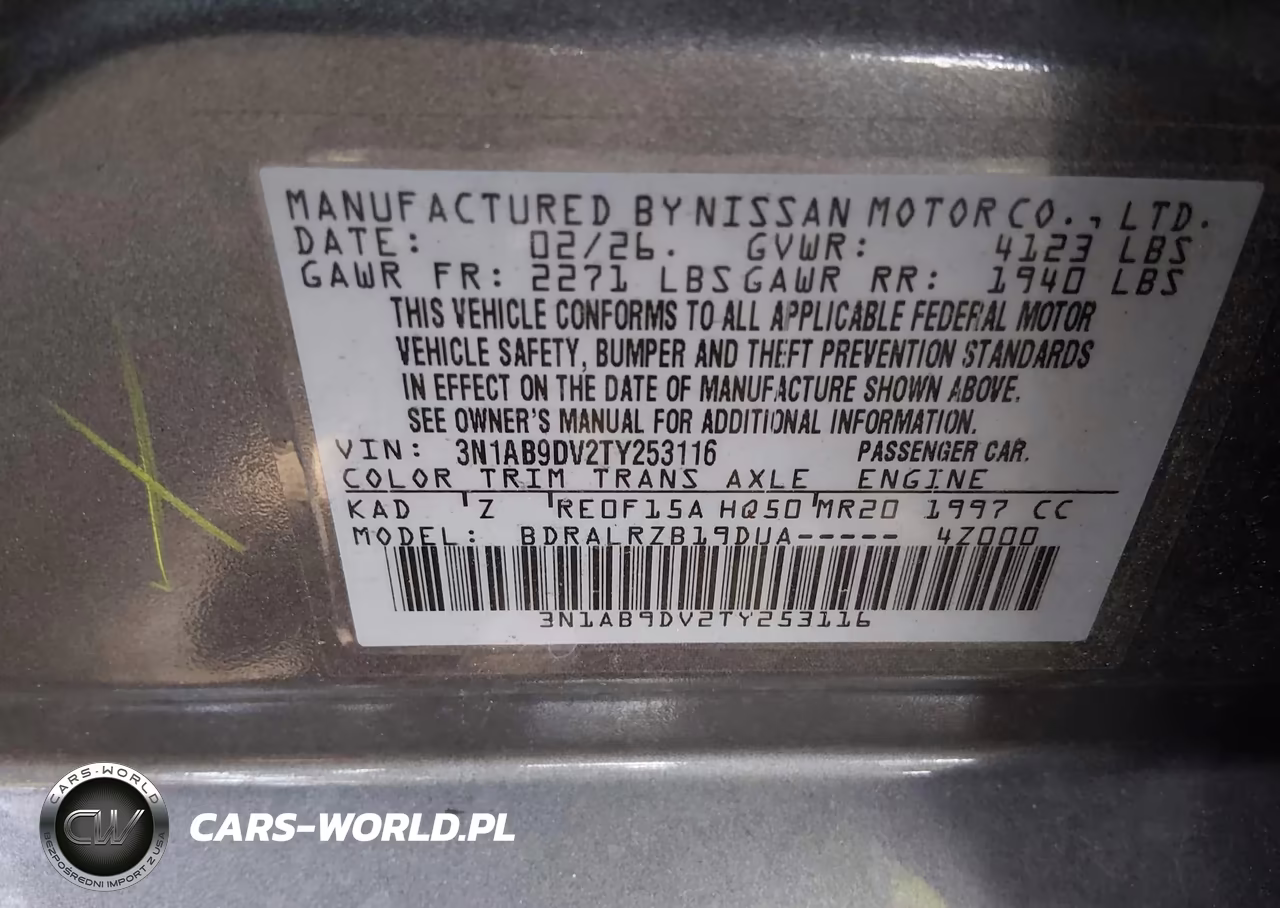 2026 Nissan Sentra Sr VIN:3N1AB9DV2TY253116 - 9