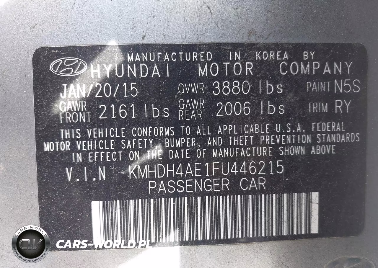 2015 Hyundai Elantra Se VIN:KMHDH4AE1FU446215 - 9