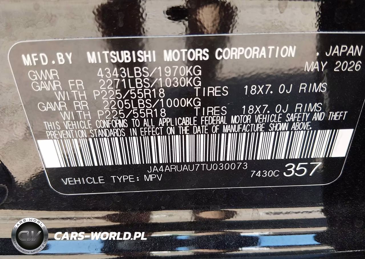 2026 Mitsubishi Outlander Sport 2.0 Es-2.0 Le-2.0 Ralliart-2.0 S-2.0 Se-2.0 Trail Edition VIN:JA4ARUAU7TU030073 - 9