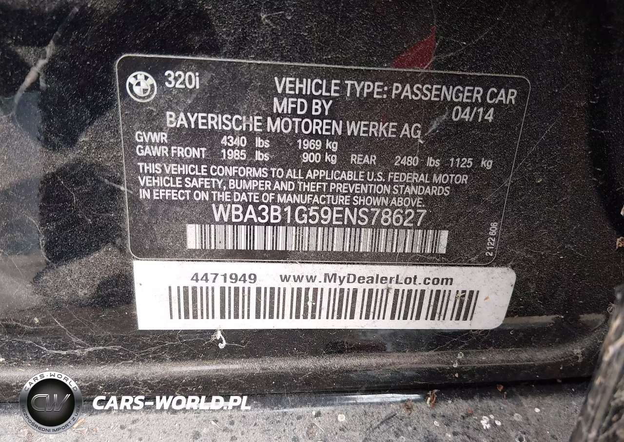 2014 BMW 320I VIN:WBA3B1G59ENS78627 - 9