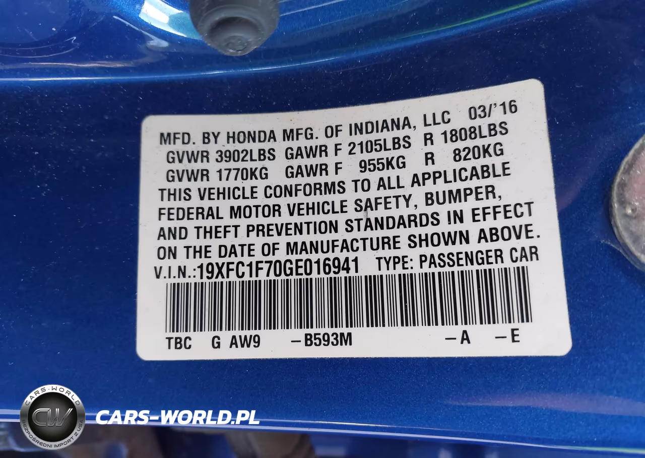 2016 Honda Civic Ex-L VIN:19XFC1F70GE016941 - 9