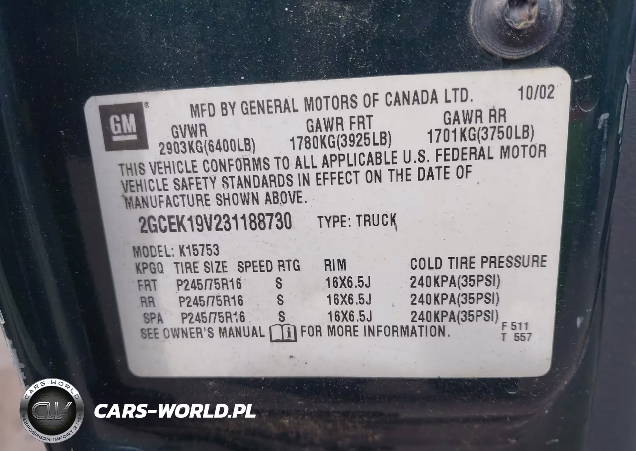 2003 Chevrolet Silverado 1500 VIN:2GCEK19V231188730 - 9