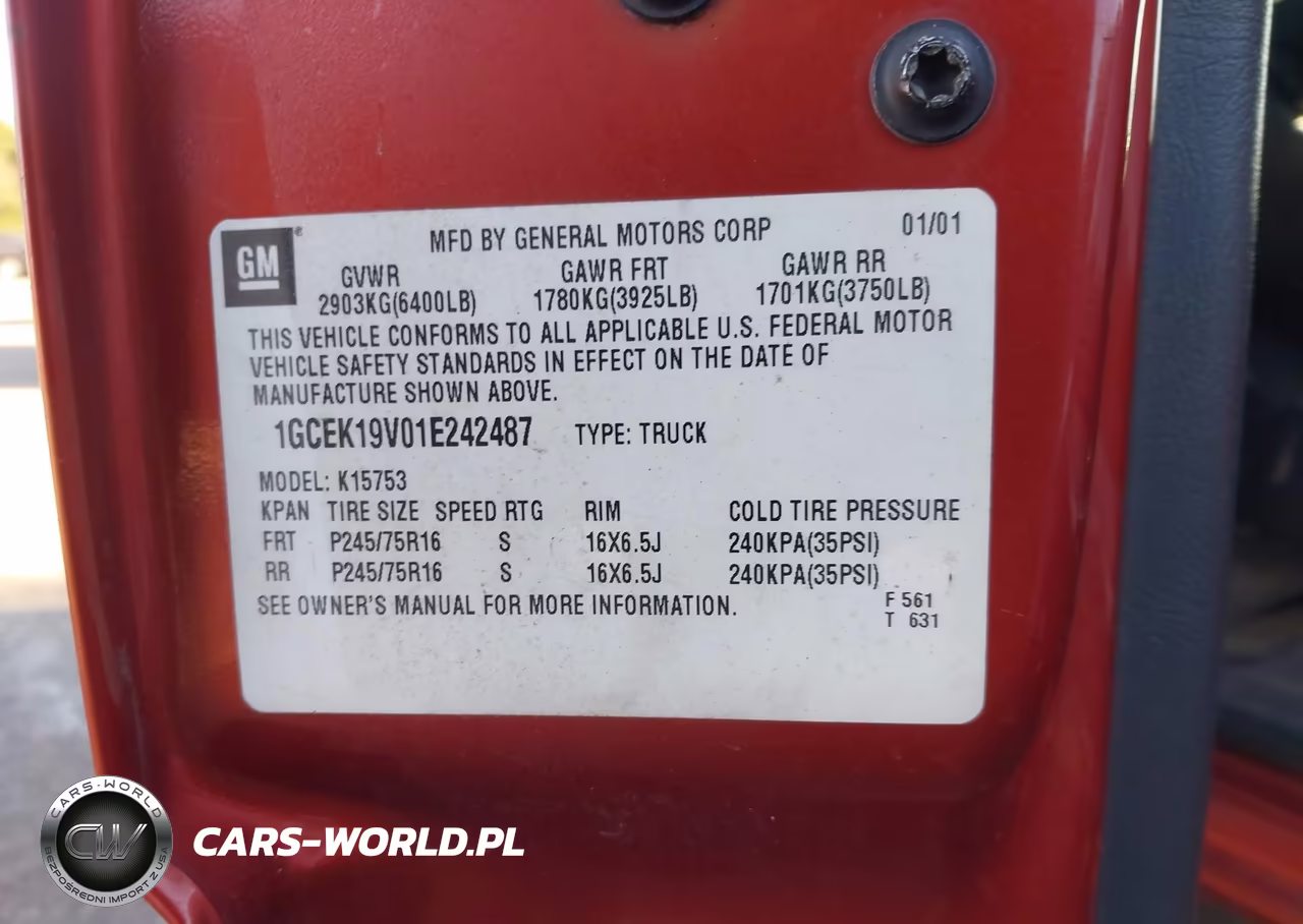 2001 Chevrolet Silverado 1500 Ls VIN:1GCEK19V01E242487 - 9