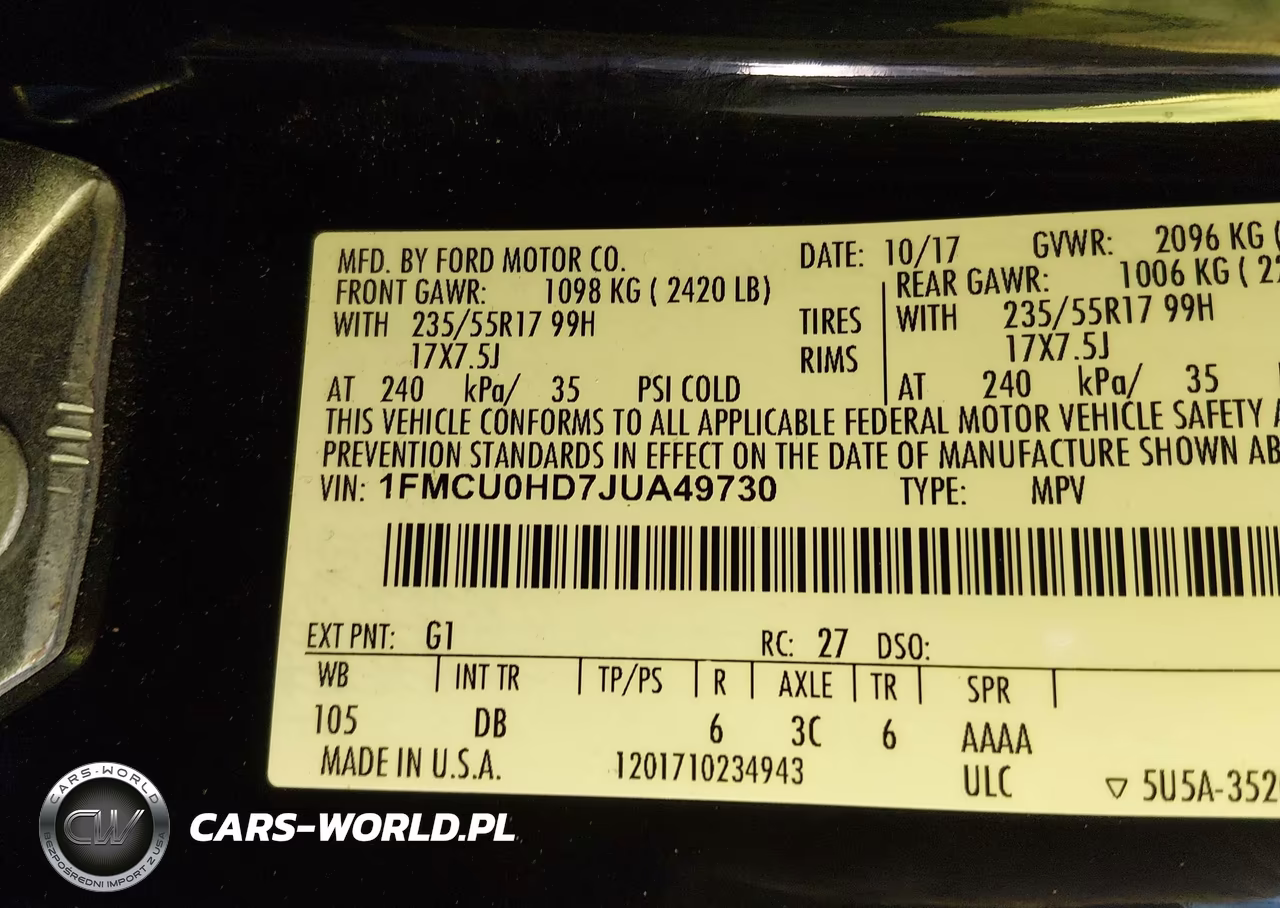 2018 Ford Escape Sel VIN:1FMCU0HD7JUA49730 - 9