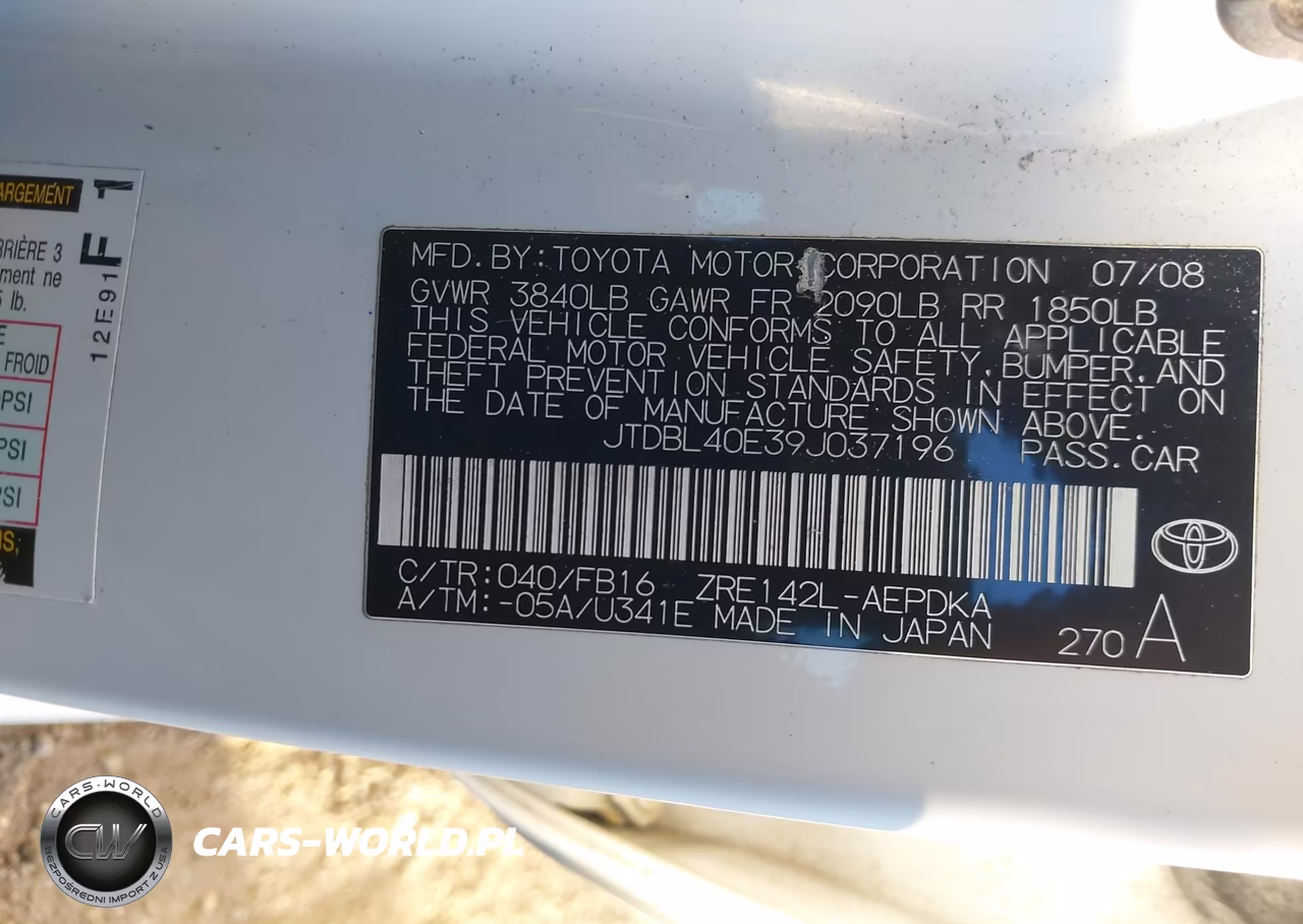 2009 Toyota Corolla Le VIN:JTDBL40E39J037196 - 9