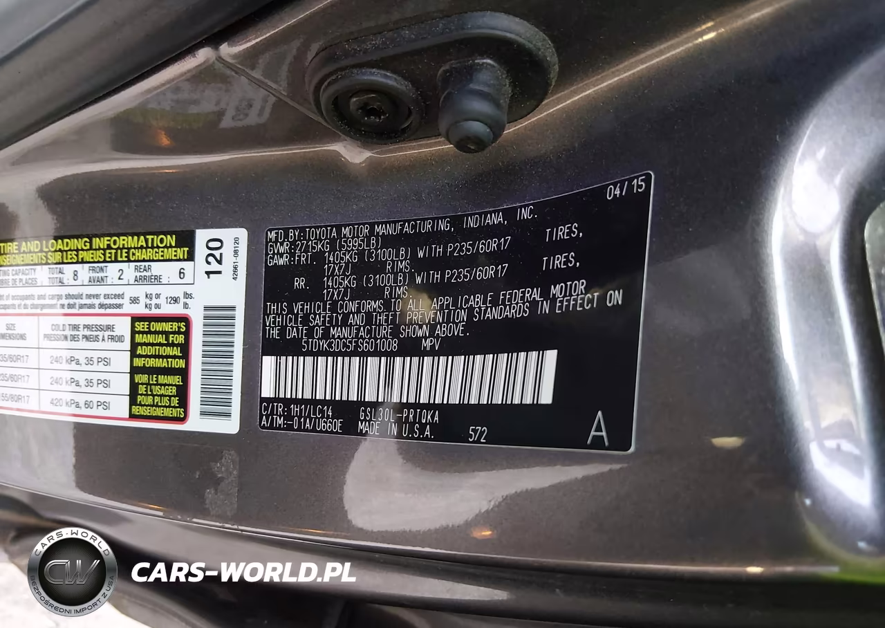 2015 Toyota Sienna Xle 8 Passenger VIN:5TDYK3DC5FS601008 - 9