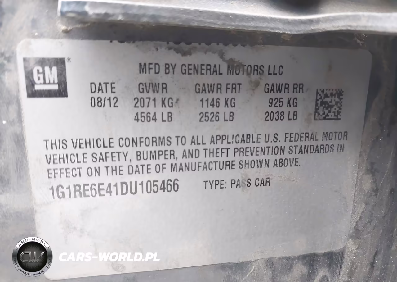 2013 Chevrolet Volt VIN:1G1RE6E41DU105466 - 9
