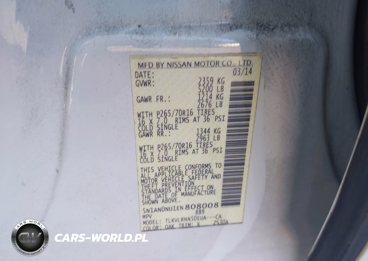 2014 Nissan Xterra S-X VIN:5N1AN0NU1EN808008 - 9