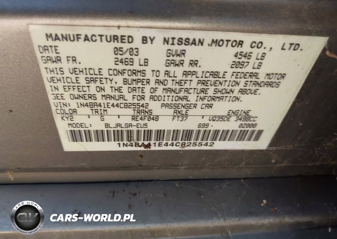 2004 Nissan Maxima 3.5 Sl VIN:1N4BA41E44C825542 - 9