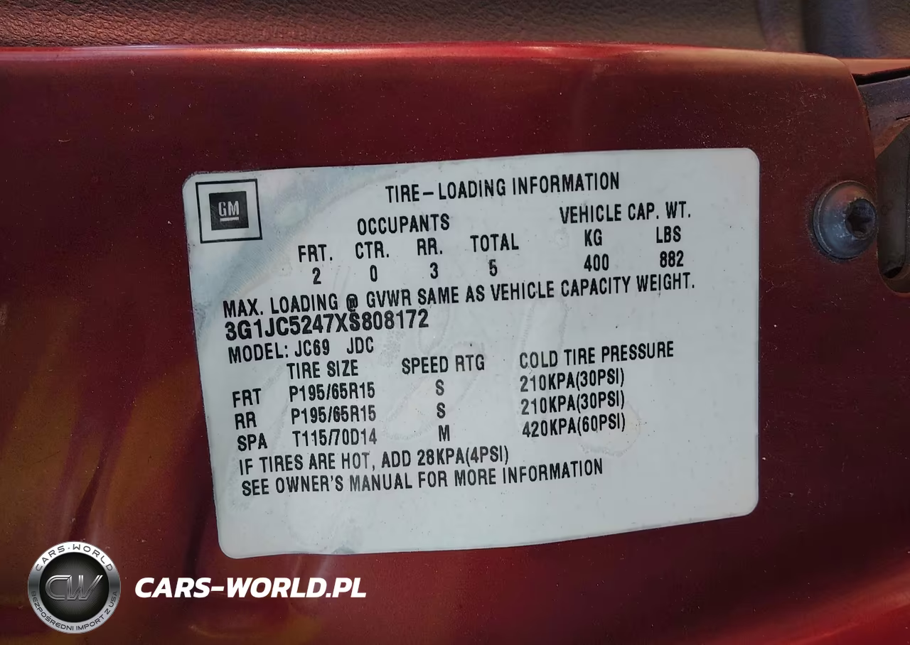 1999 Chevrolet Cavalier VIN:3G1JC5247XS808172 - 9