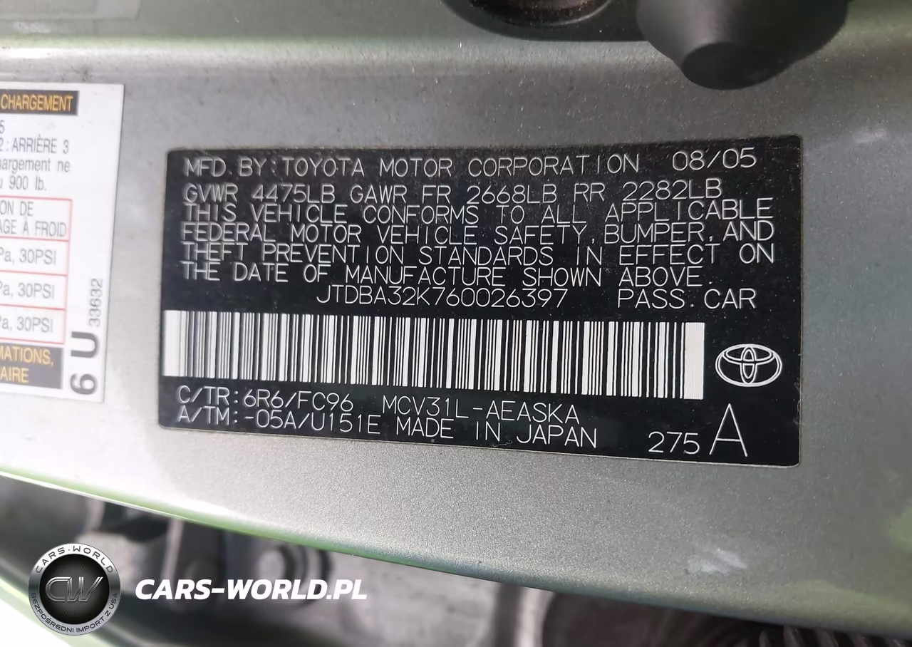 2006 Toyota Camry Se V6 VIN:JTDBA32K760026397 - 12