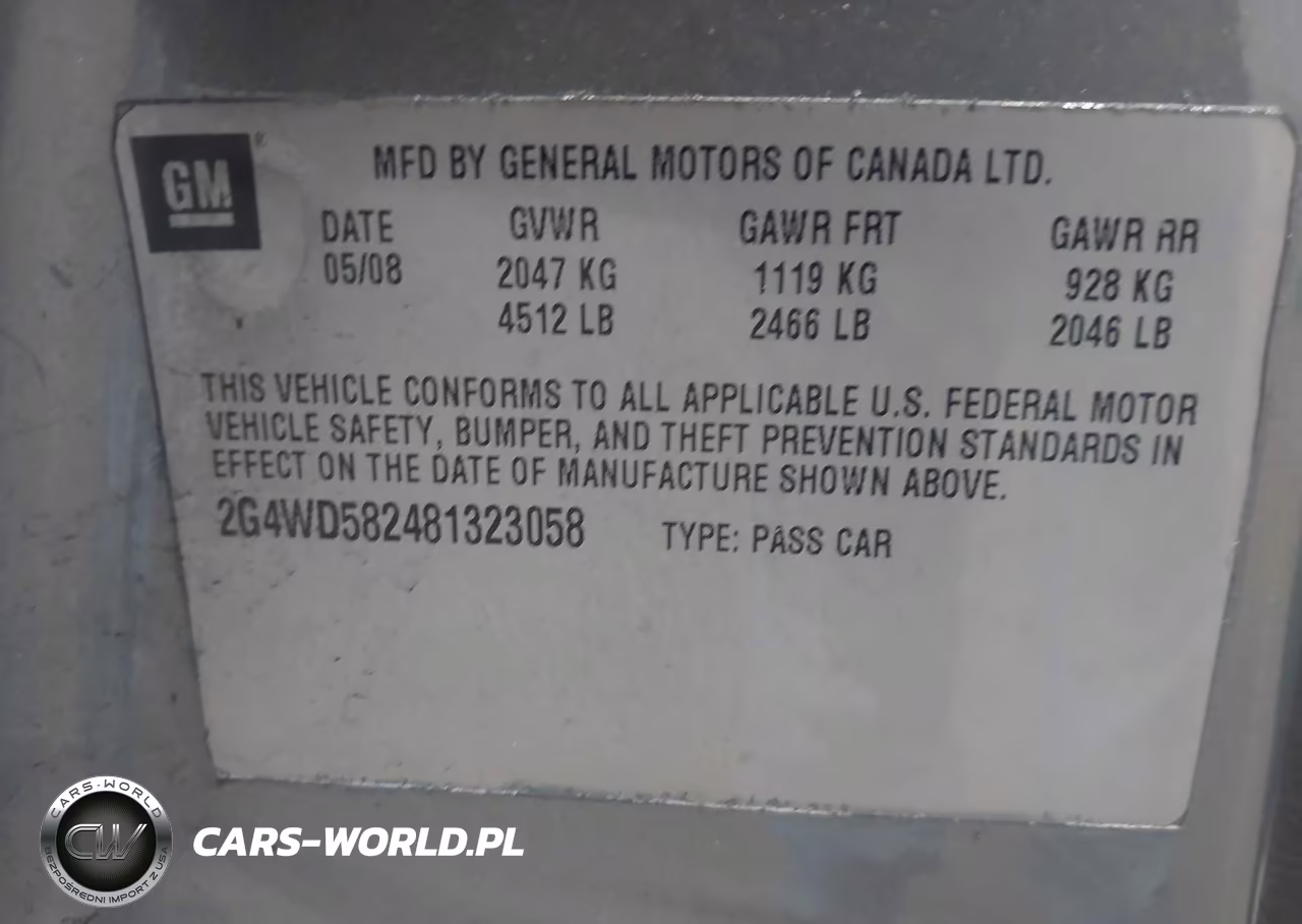 2008 Buick Lacrosse Cxl VIN:2G4WD582481323058 - 9