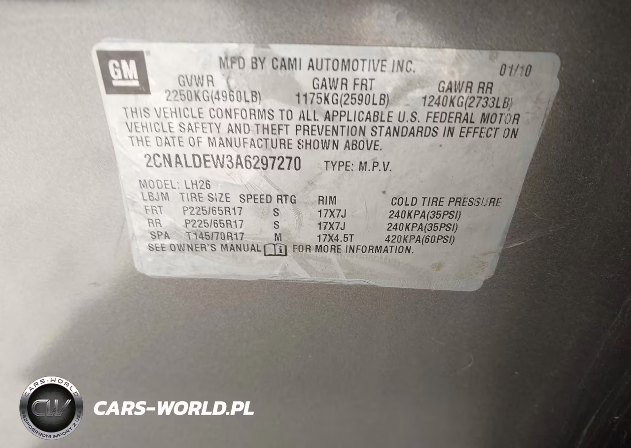 2010 Chevrolet Equinox Lt VIN:2CNALDEW3A6297270 - 9