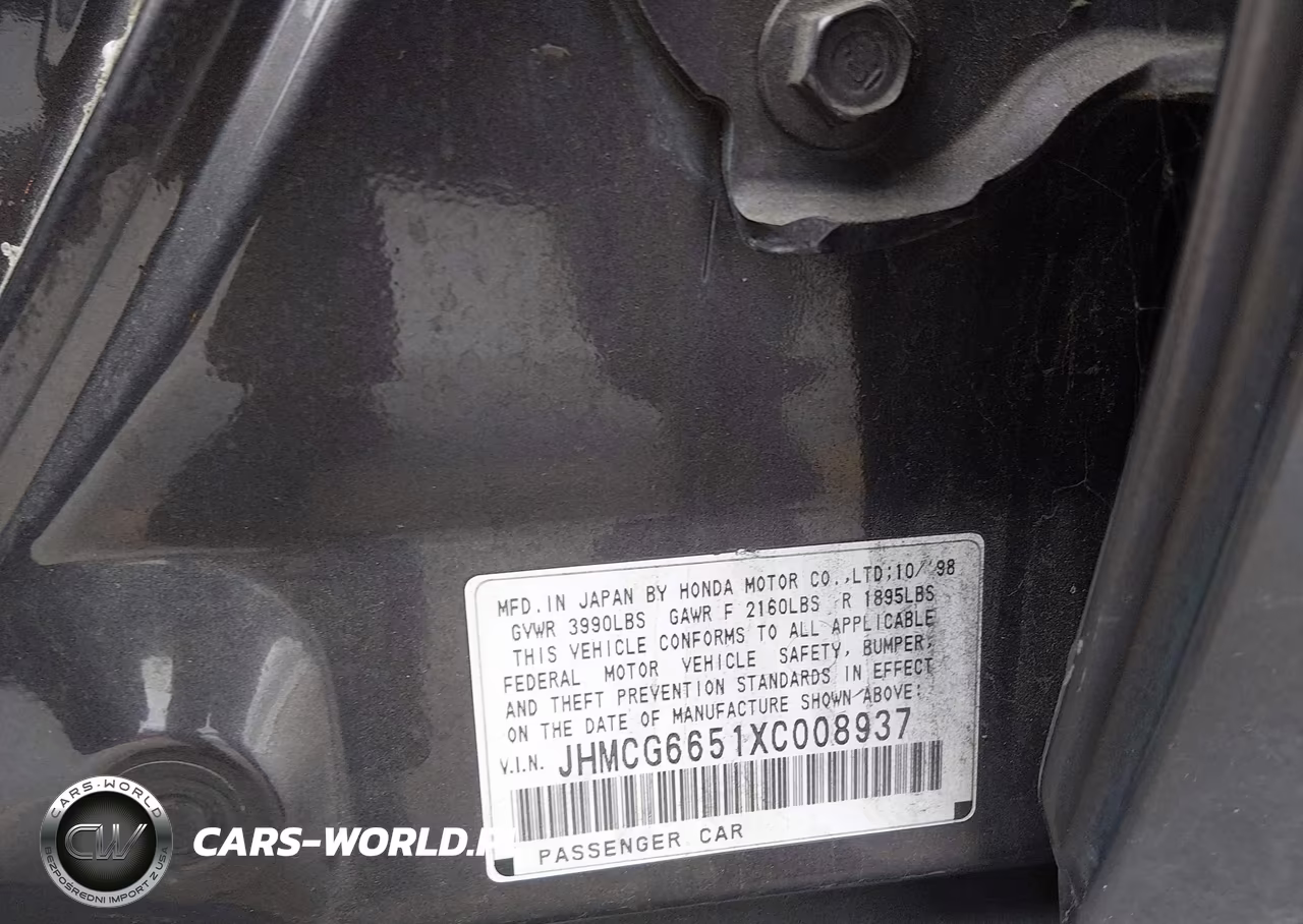 1999 Honda Accord Lx VIN:JHMCG6651XC008937 - 9