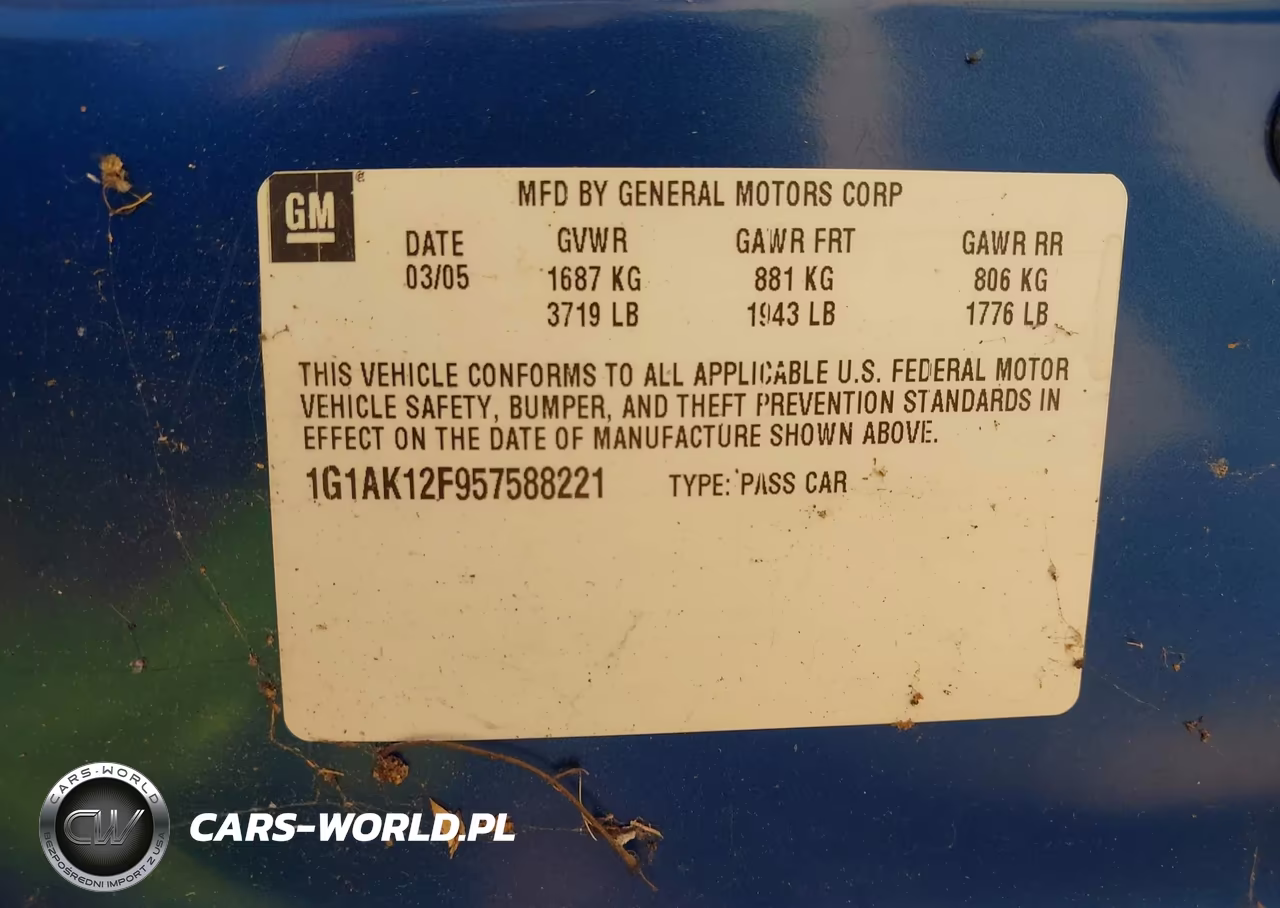 2005 Chevrolet Cobalt VIN:1G1AK12F957588221 - 9