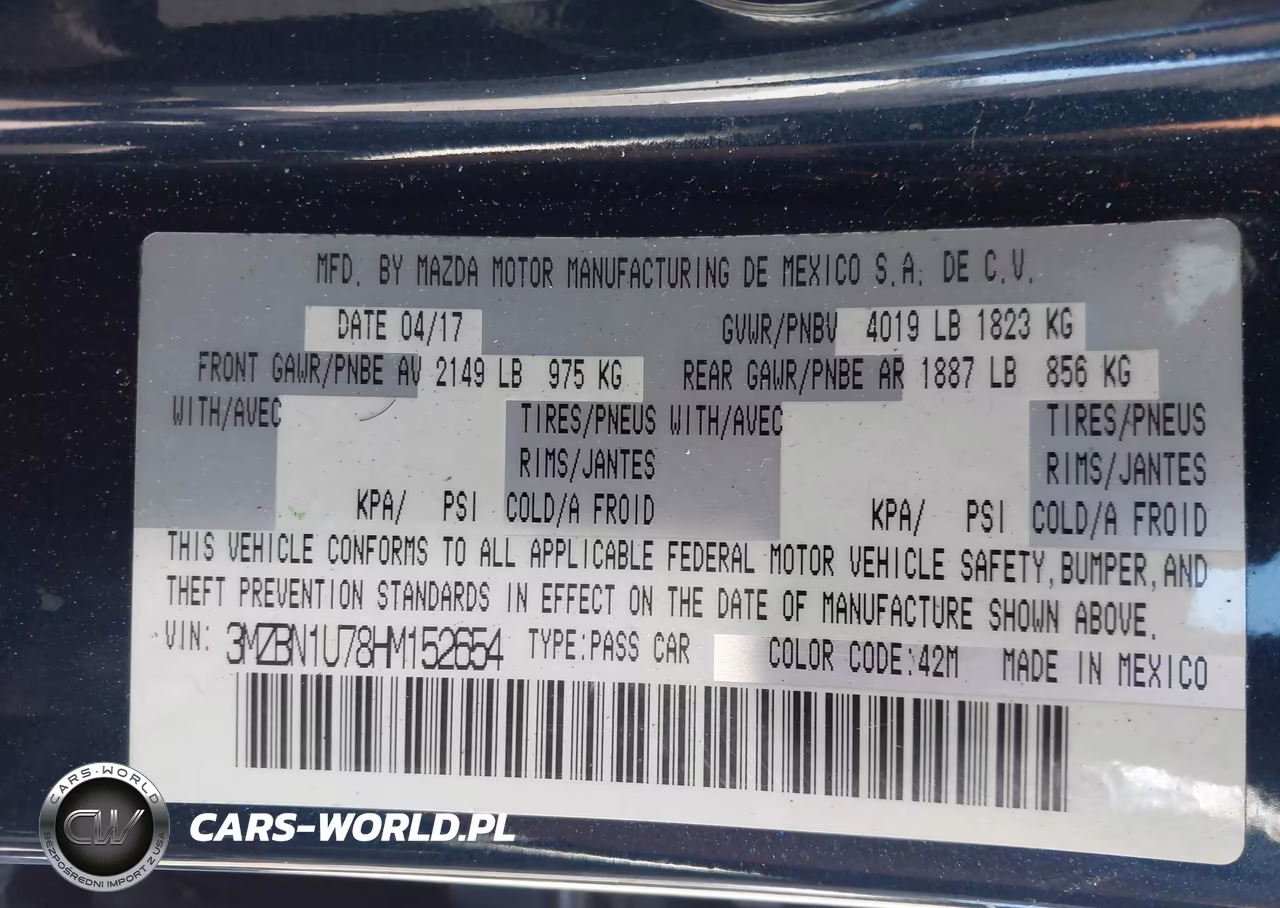 2017 Mazda Mazda3 Sport VIN:3MZBN1U78HM152654 - 9
