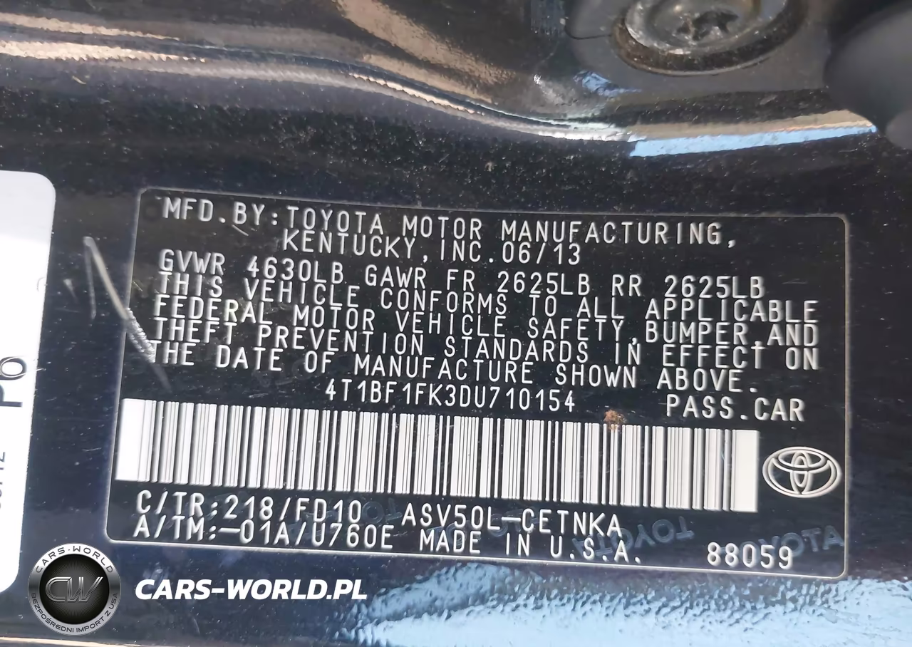 2013 Toyota Camry Le VIN:4T1BF1FK3DU710154 - 9