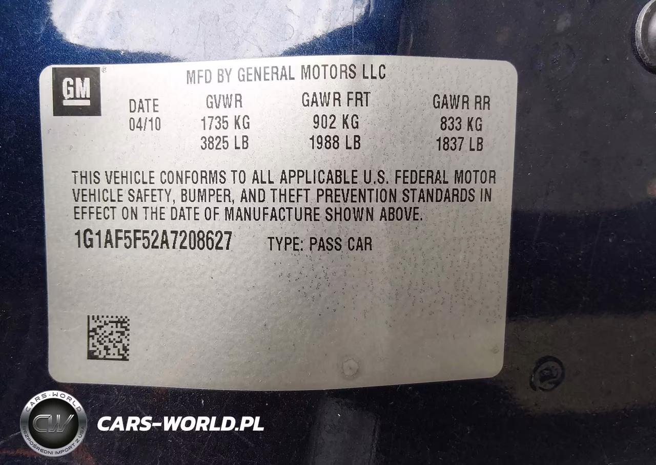 2010 Chevrolet Cobalt 2Lt VIN:1G1AF5F52A7208627 - 9