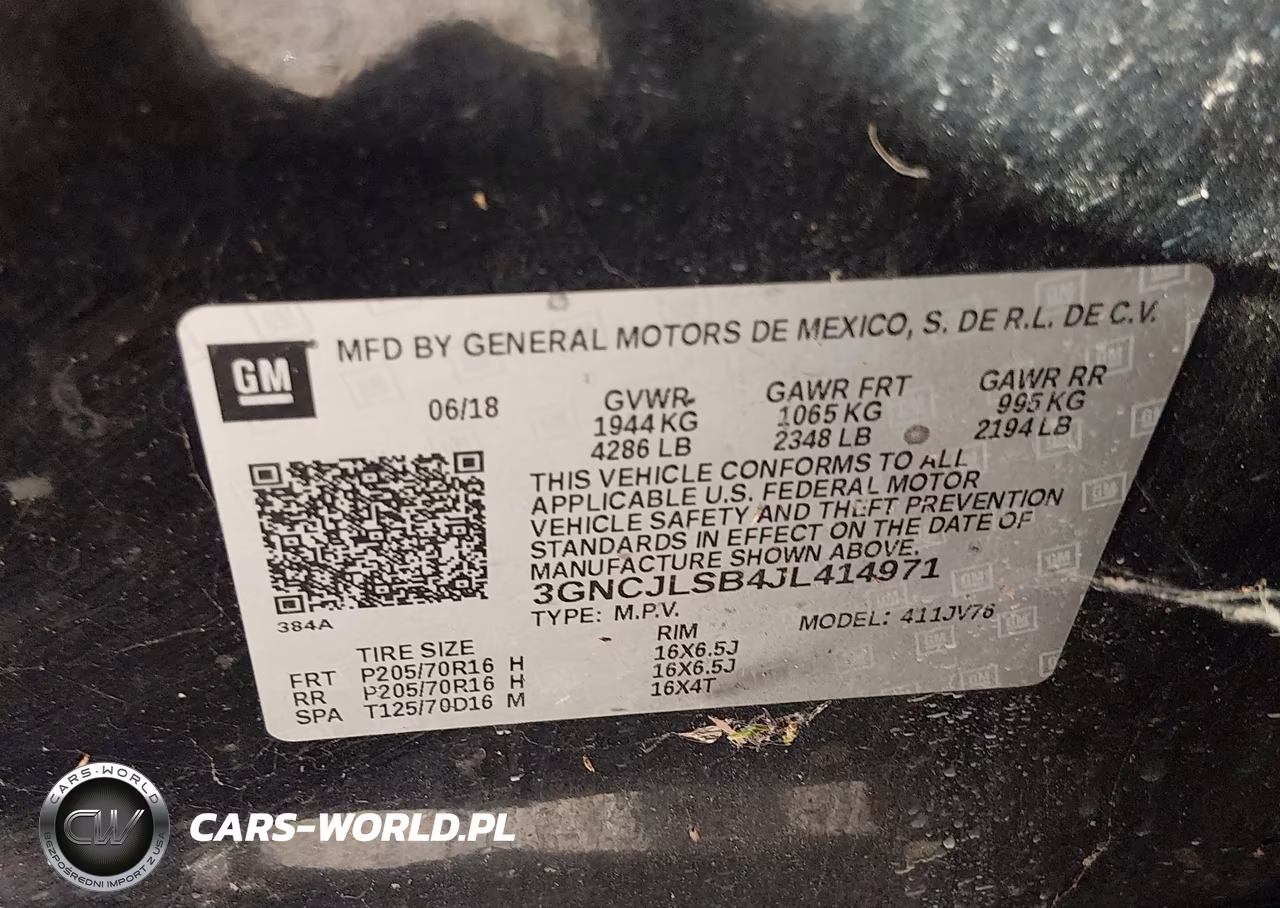 2018 Chevrolet Trax Lt VIN:3GNCJLSB4JL414971 - 9