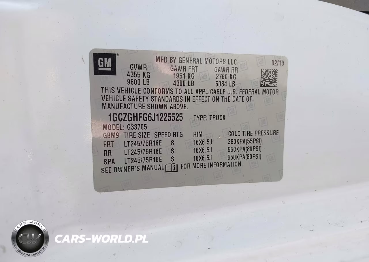 2018 Chevrolet Express 3500 Work Van VIN:1GCZGHFG6J1225525 - 9