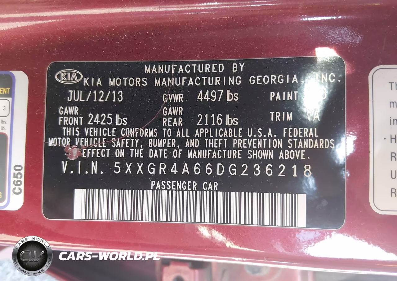 2013 Kia Optima Sx VIN:5XXGR4A66DG236218 - 9