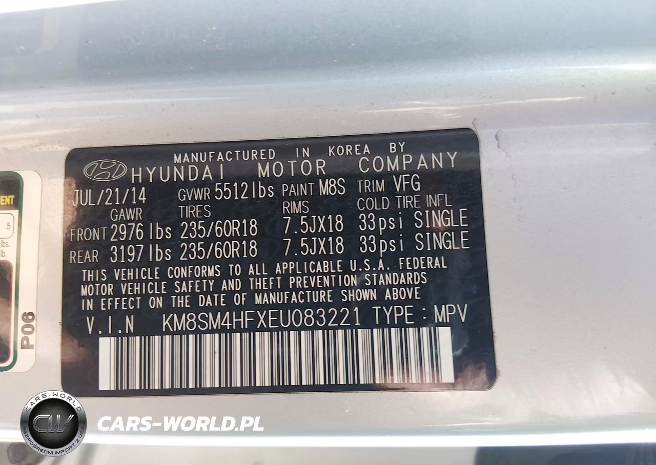 2014 Hyundai Santa Fe Gls VIN:KM8SM4HFXEU083221 - 9