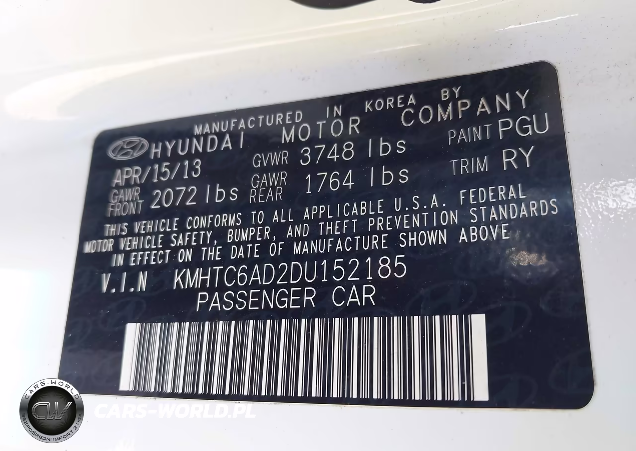 2013 Hyundai Veloster Base W-Gray VIN:KMHTC6AD2DU152185 - 9
