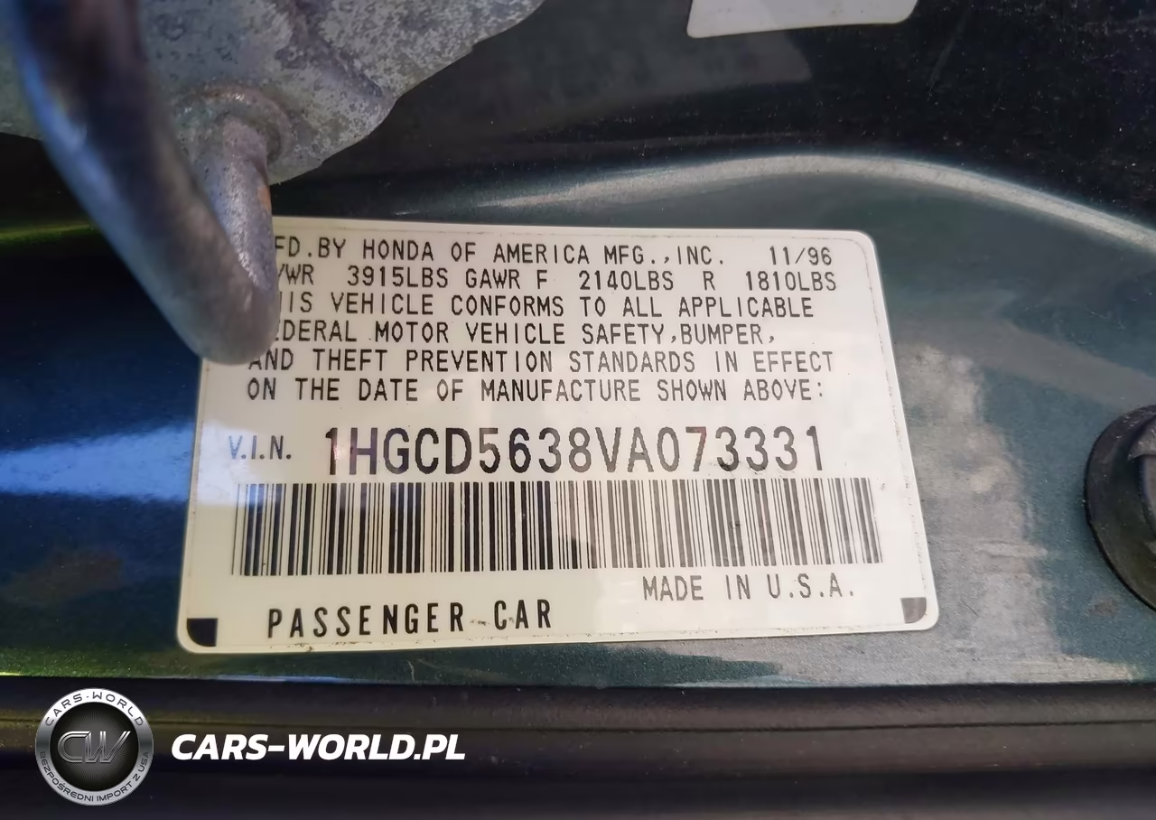 1997 Honda Accord Lx VIN:1HGCD5638VA073331 - 9