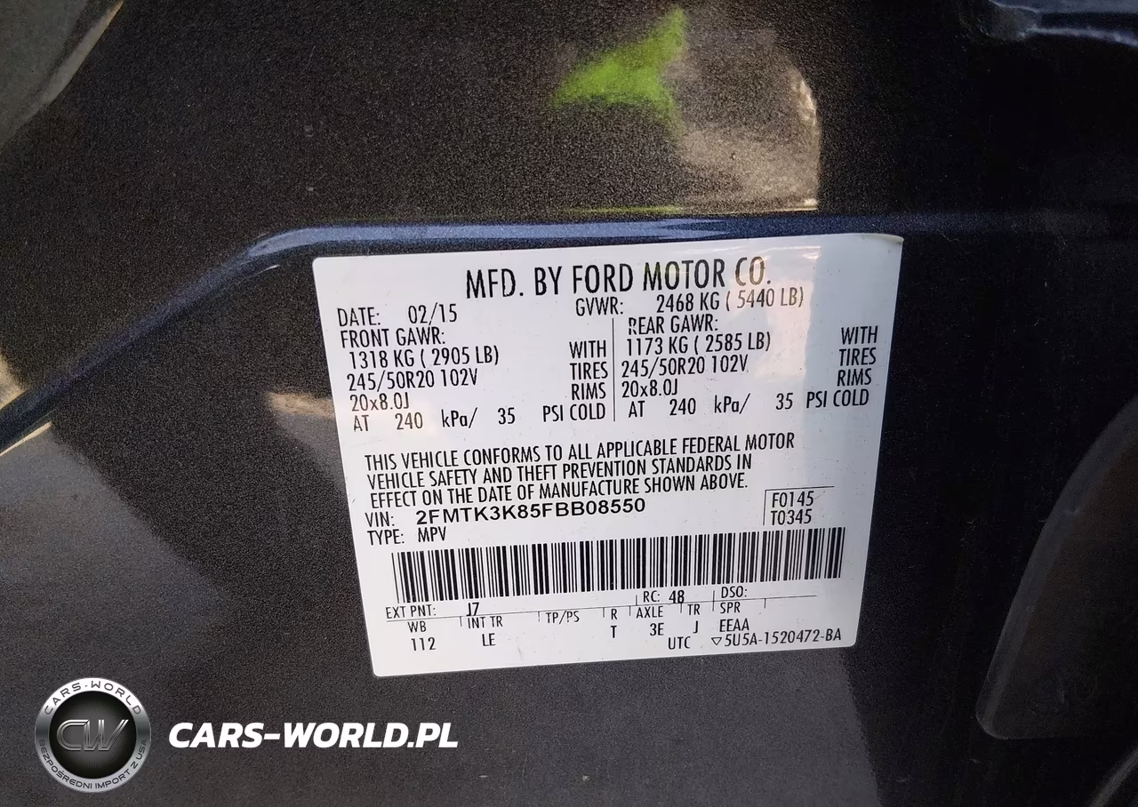 2015 Ford Edge Titanium VIN:2FMTK3K85FBB08550 - 9