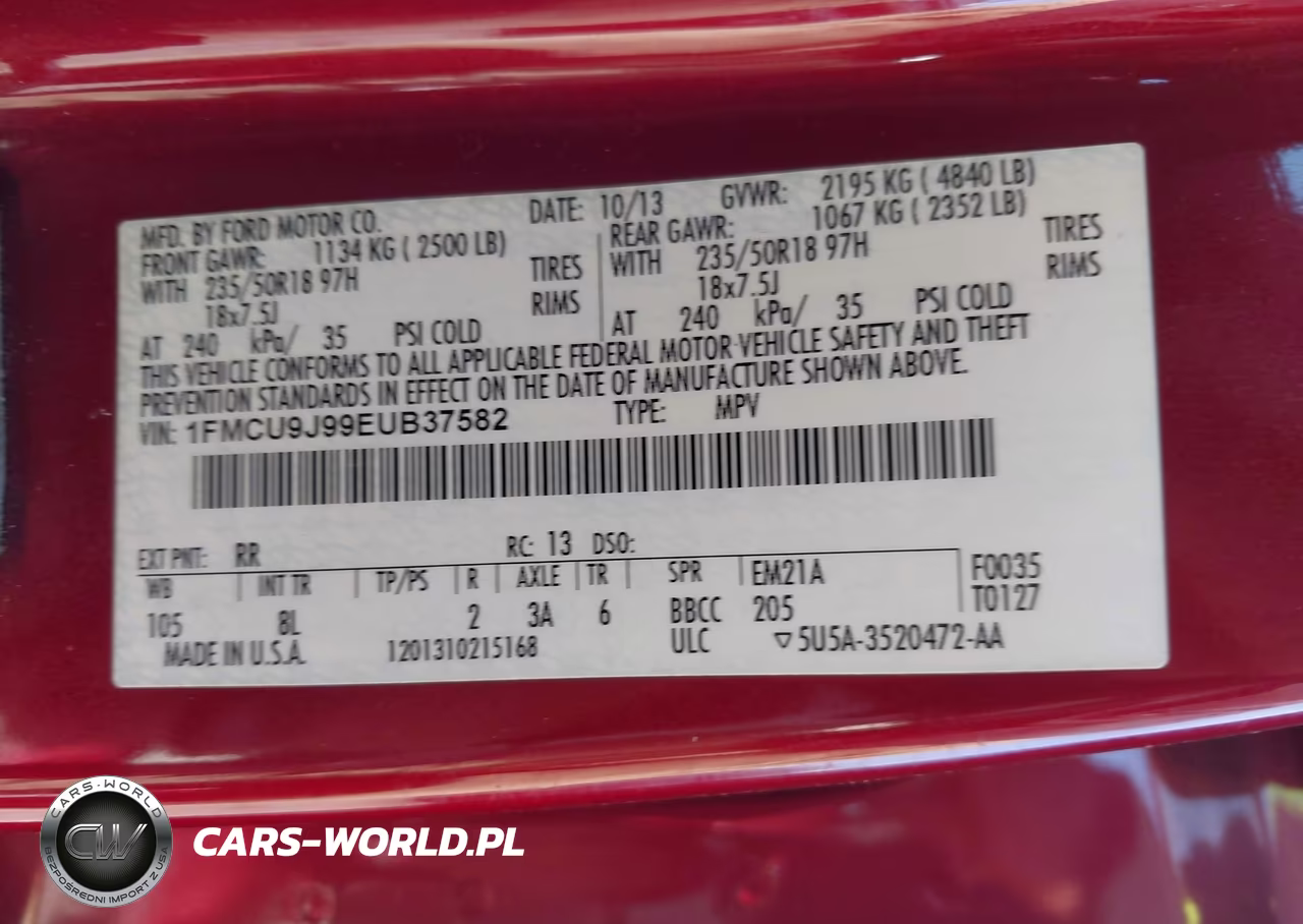 2014 Ford Escape Titanium VIN:1FMCU9J99EUB37582 - 9