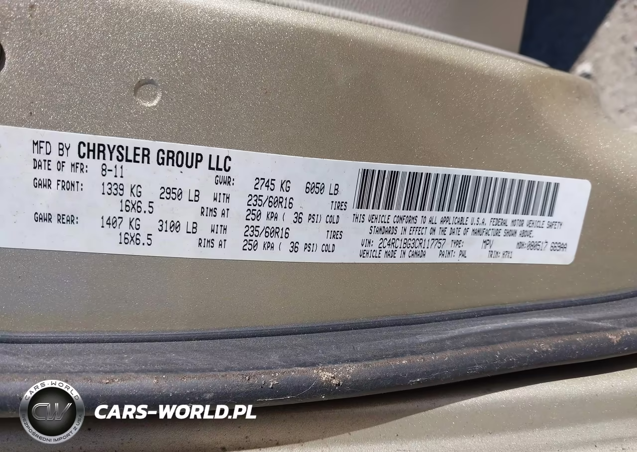 2012 Chrysler Town & Country Touring VIN:2C4RC1BG3CR117757 - 9
