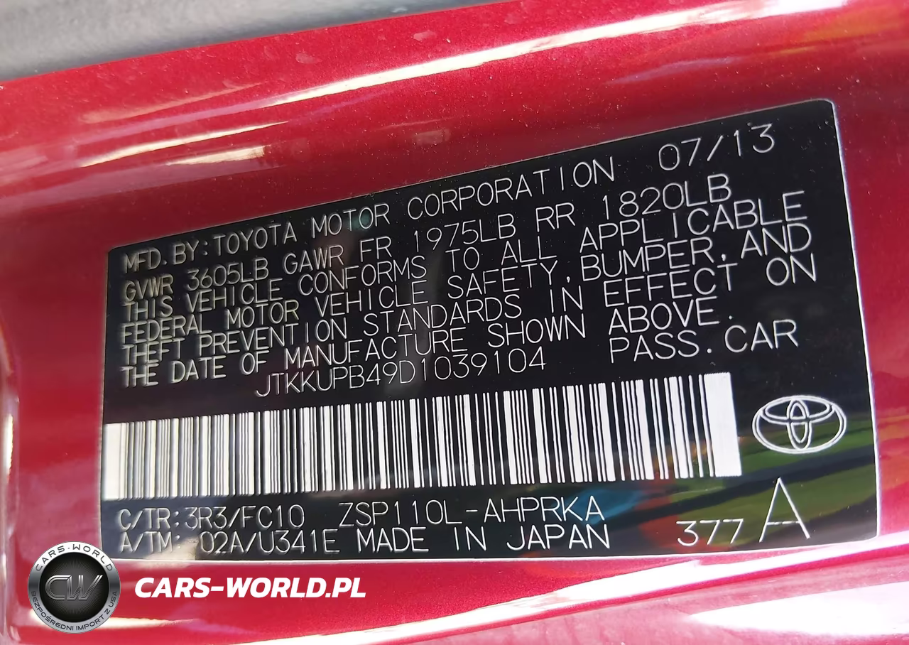 2013 Scion Xd VIN:JTKKUPB49D1039104 - 9