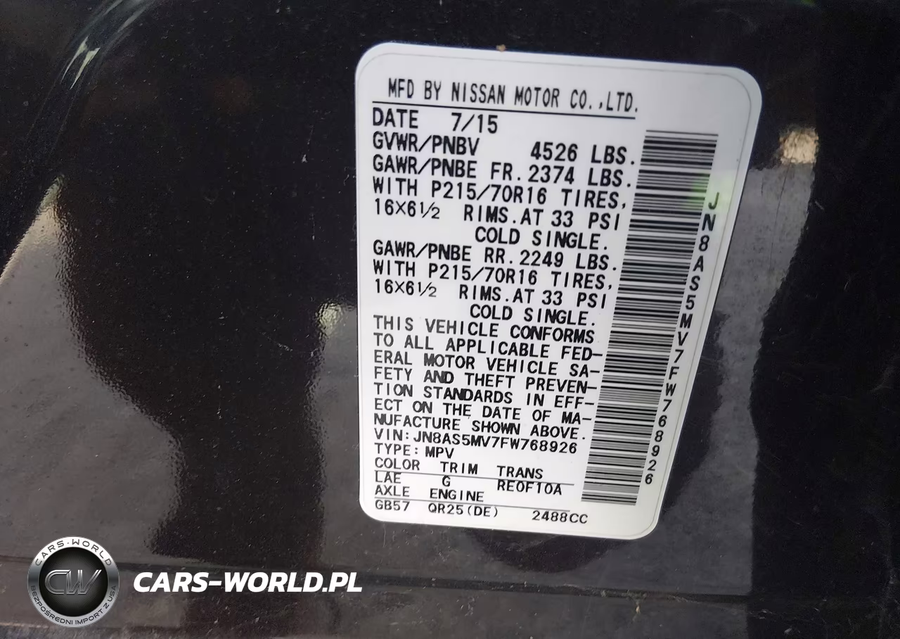 2015 Nissan Rogue Select S VIN:JN8AS5MV7FW768926 - 9