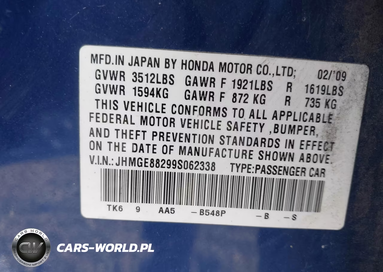 2009 Honda Fit VIN:JHMGE88299S062338 - 9