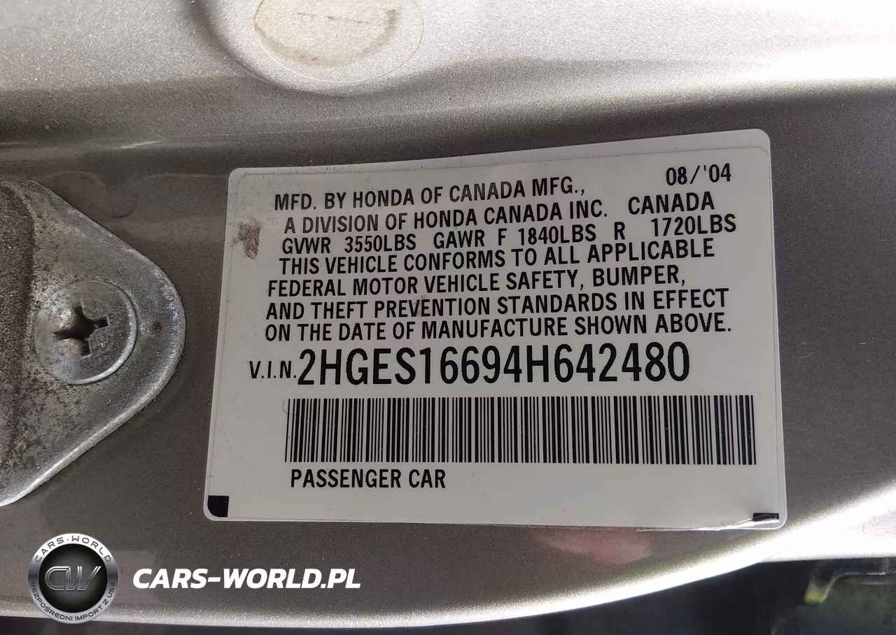 2004 Honda Civic Lx VIN:2HGES16694H642480 - 9