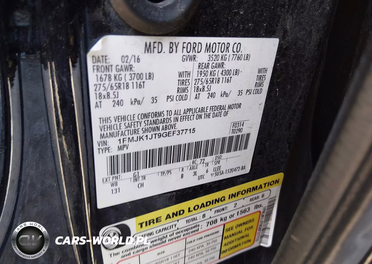 2016 Ford Expedition El Xlt VIN:1FMJK1JT9GEF37715 - 9