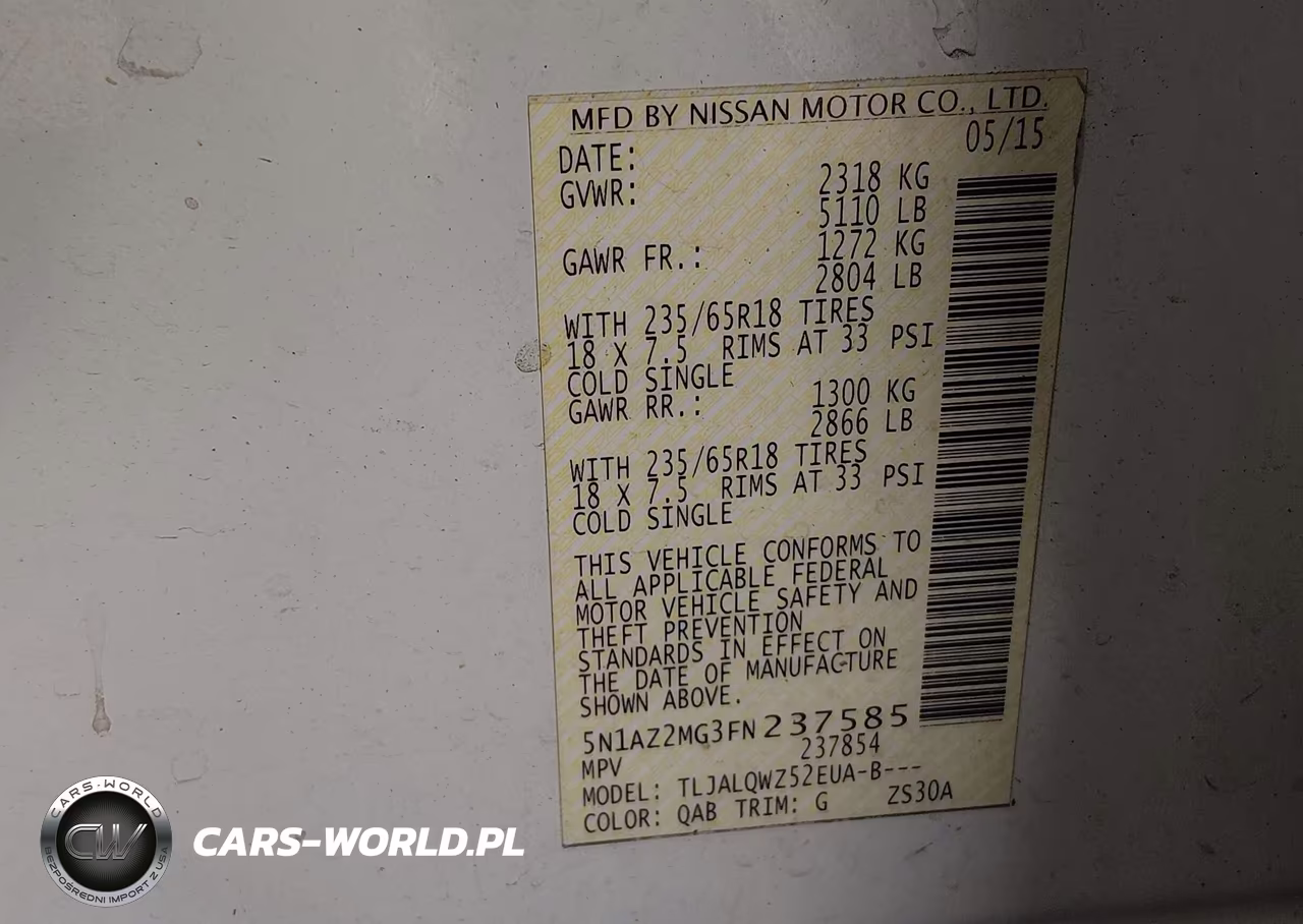 2015 Nissan Murano Sv VIN:5N1AZ2MG3FN237585 - 9