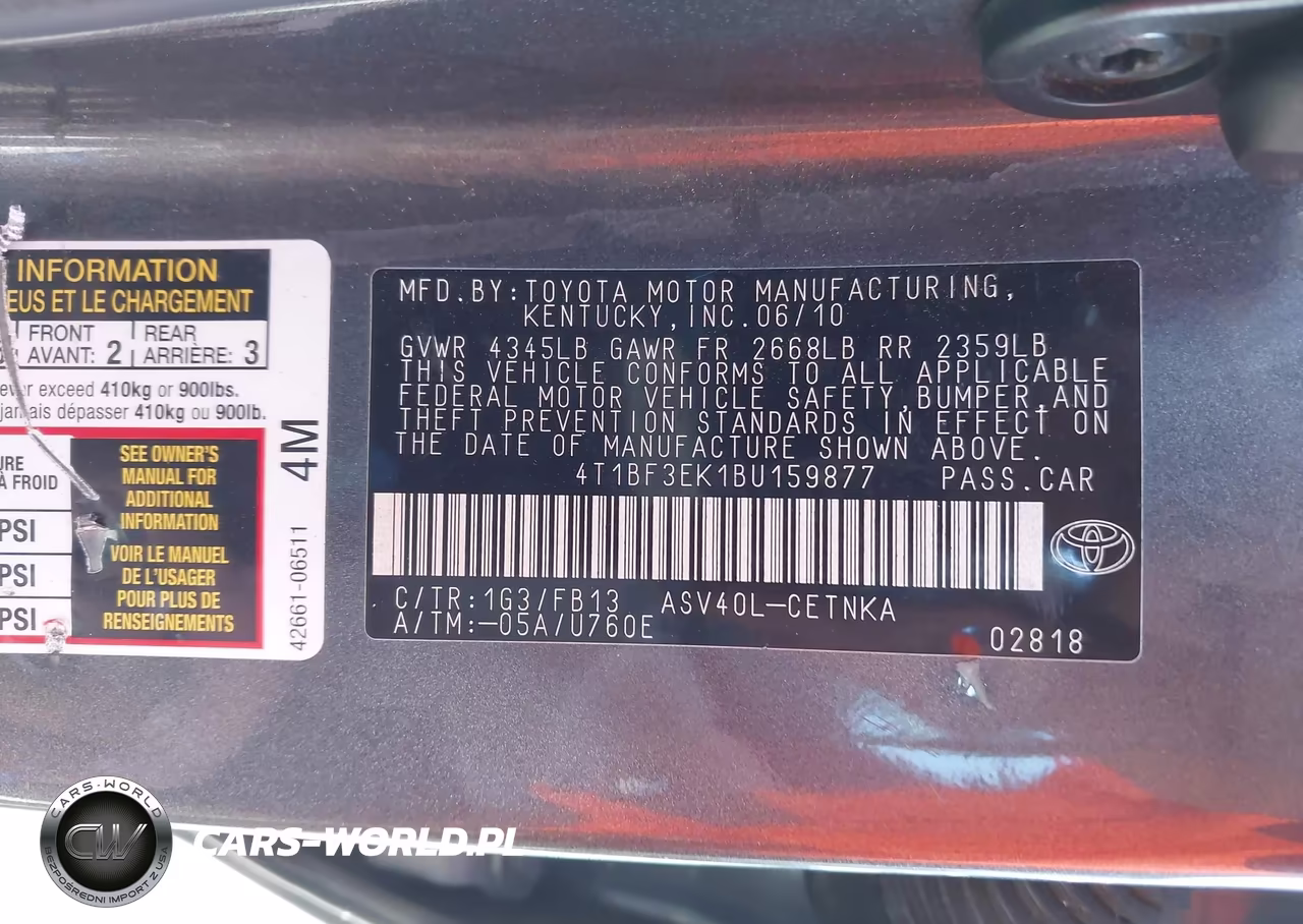 2011 Toyota Camry Le VIN:4T1BF3EK1BU159877 - 12