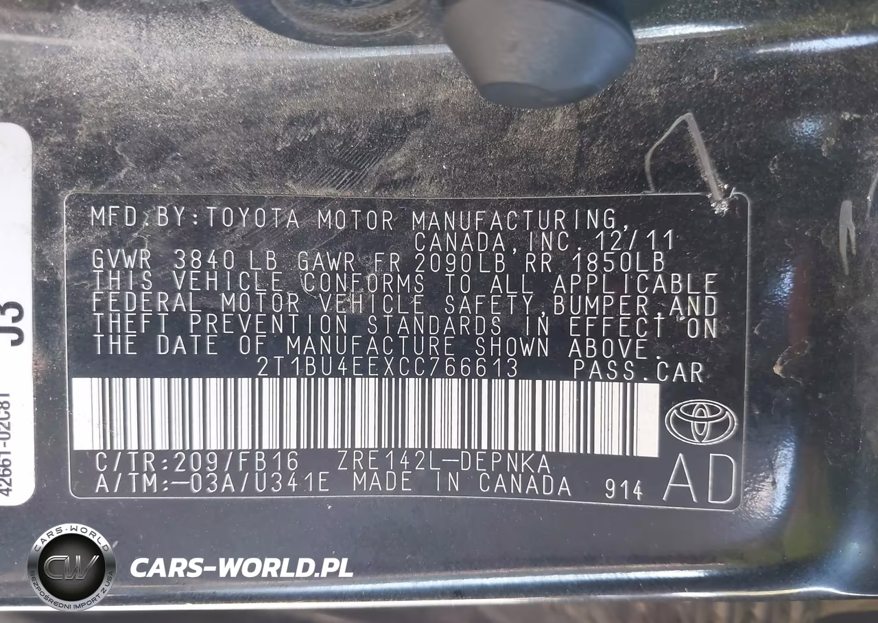2012 Toyota Corolla Le VIN:2T1BU4EEXCC766613 - 9