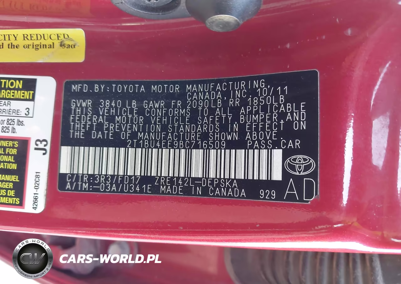 2011 Toyota Corolla S VIN:2T1BU4EE9BC716509 - 9