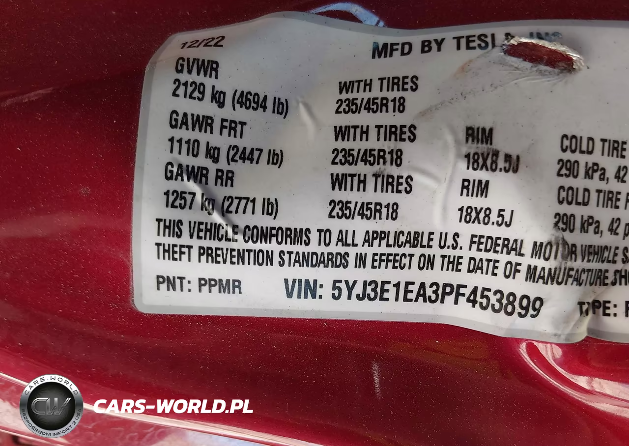 2023 Tesla Model 3 VIN:5YJ3E1EA3PF453899 - 9