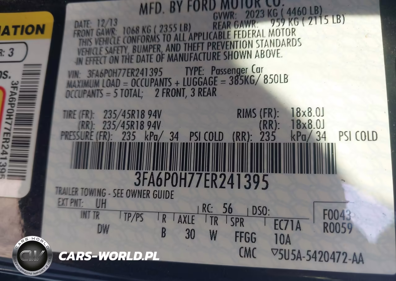 2014 Ford Fusion Se VIN:3FA6P0H77ER241395 - 9