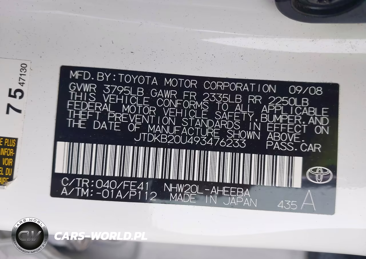 2009 Toyota Prius VIN:JTDKB20U493476233 - 9
